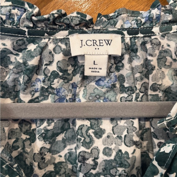J Crew Green Floral Women's Top - Picture 2 of 4